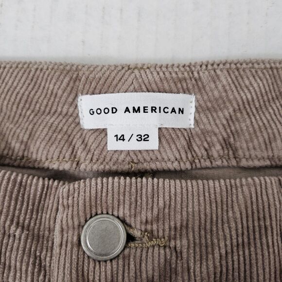 Good‎ American Jeans 32 Tan Good Skate High-Rise Loose Wide-Leg Corduroy NWOT - Picture 3 of 10